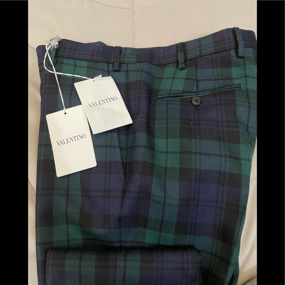 Valentino Mens Plaid Wool Dress Trousers Size 48 - Picture 5 of 7